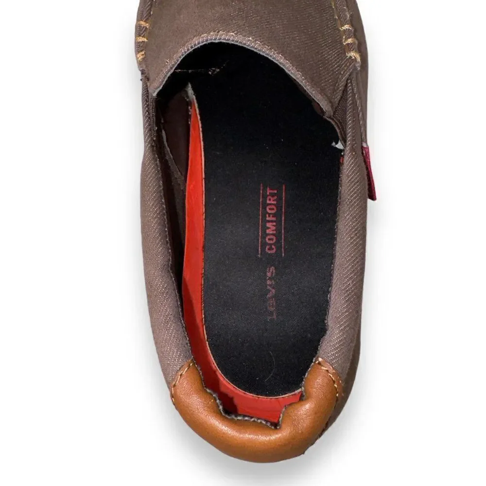 Levi's Casual Slip-on Comfort Canvas Loafers‎ Brown 51825209B Men's 8.5